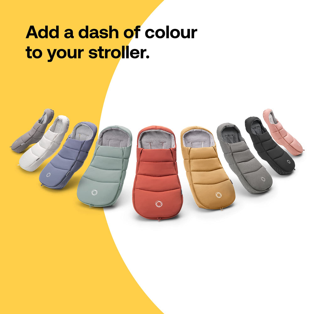 Bugaboo Footmuff two-way zipper allows quick temperature adjustments.