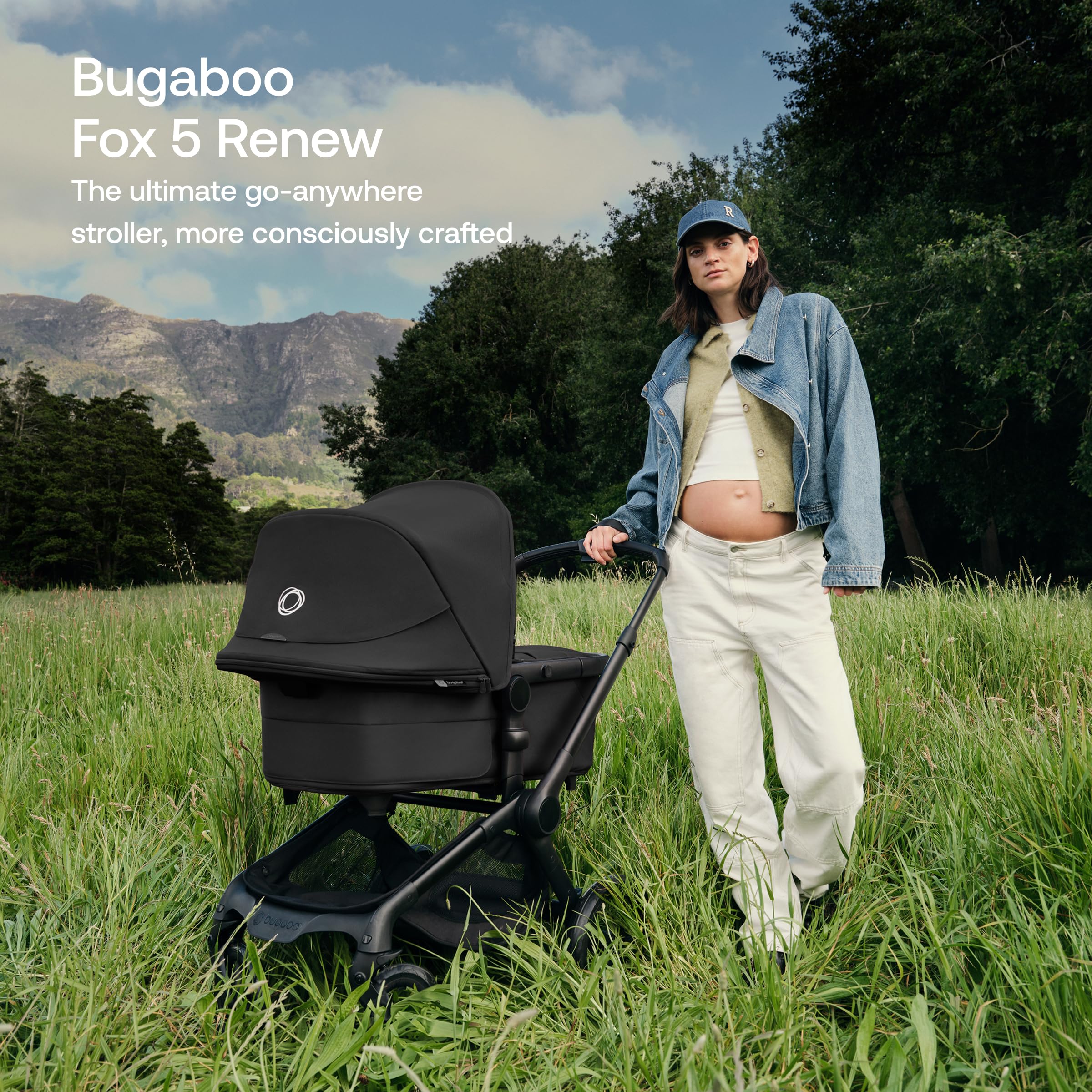 Bugaboo Fox 5 Renew all-terrain wheels enable smooth navigation on varied surfaces.