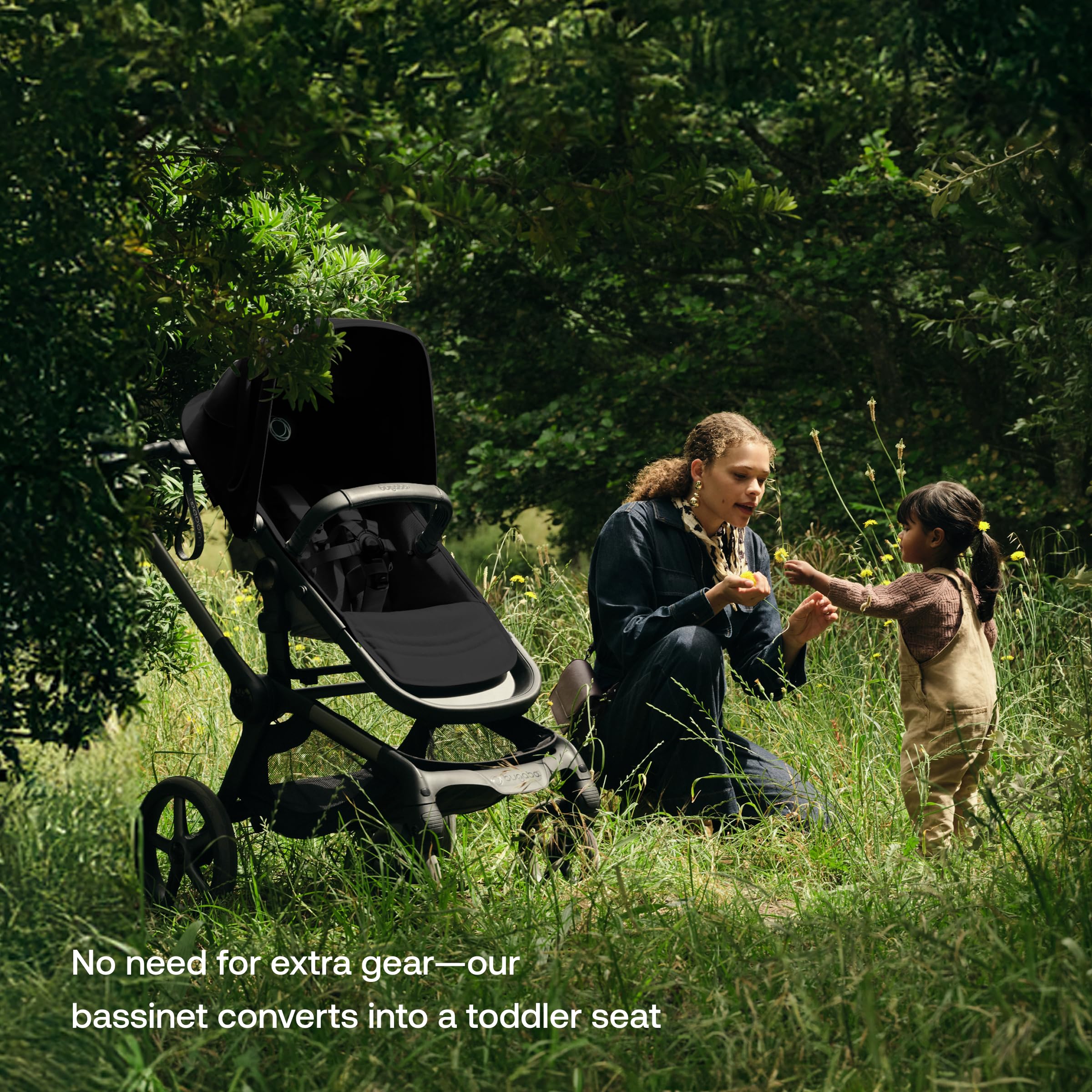 Bugaboo Fox 5 Renew two-in-one system supports bassinet to toddler seat.