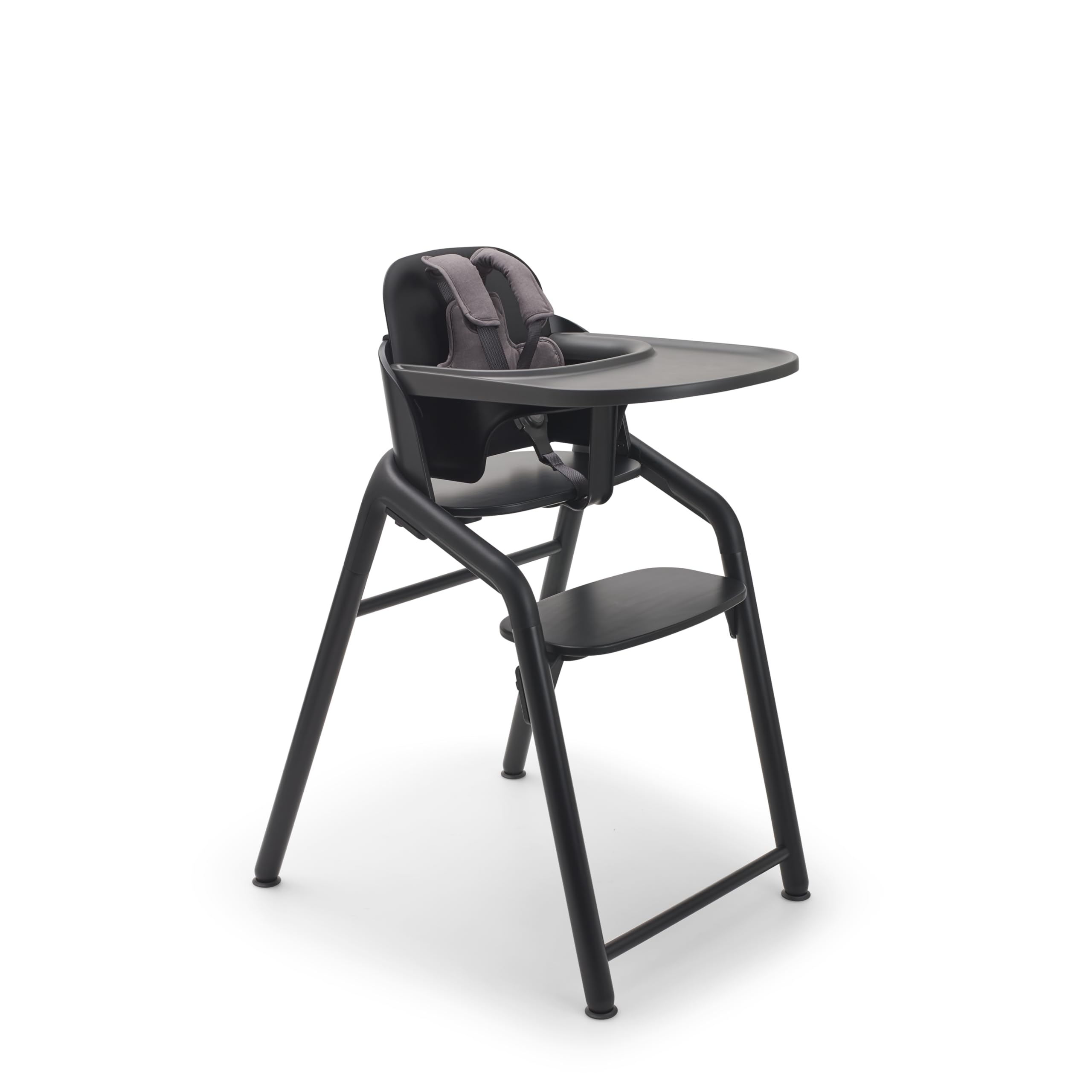 Bugaboo Giraffe high chair adjusts in one second for growing children at the table.