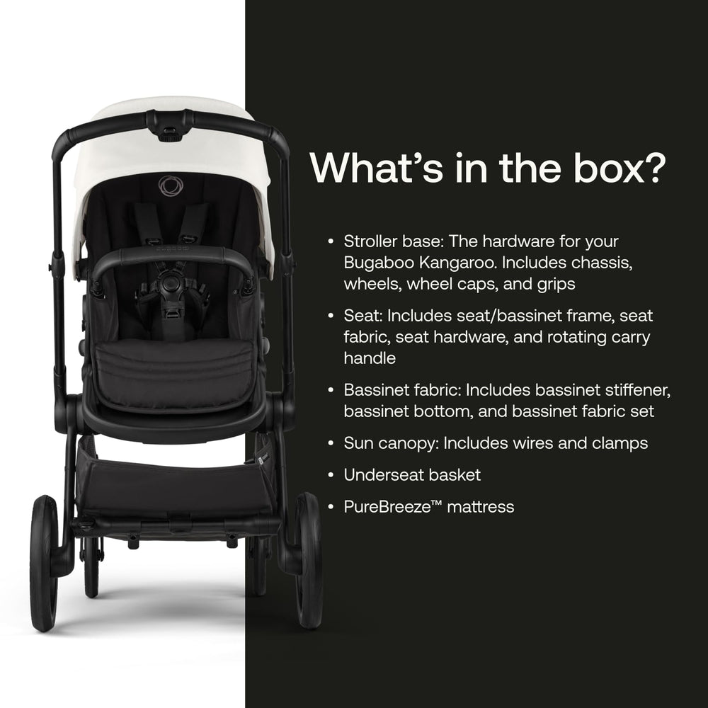 Bugaboo Kangaroo large bassinet offers generous lounging space.