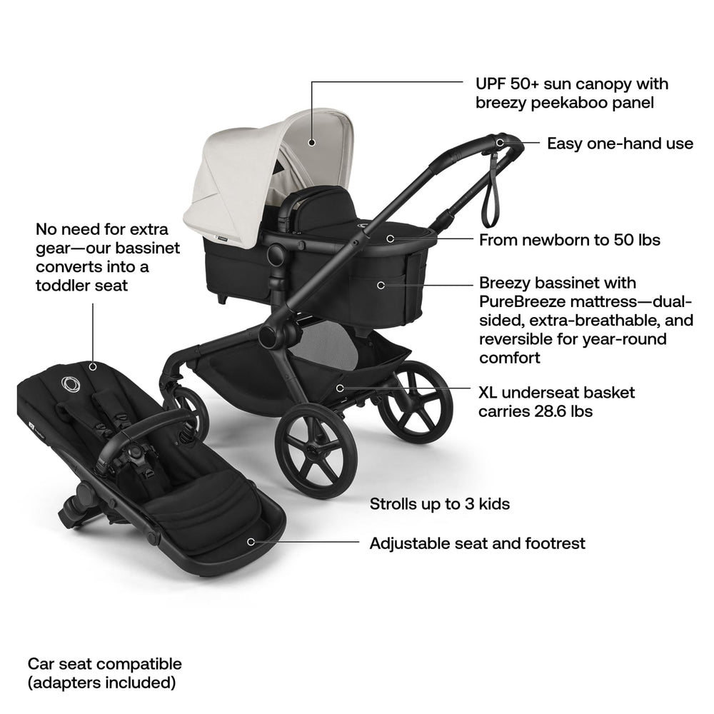 Bugaboo Kangaroo newborn adapter allows newborn comfort.