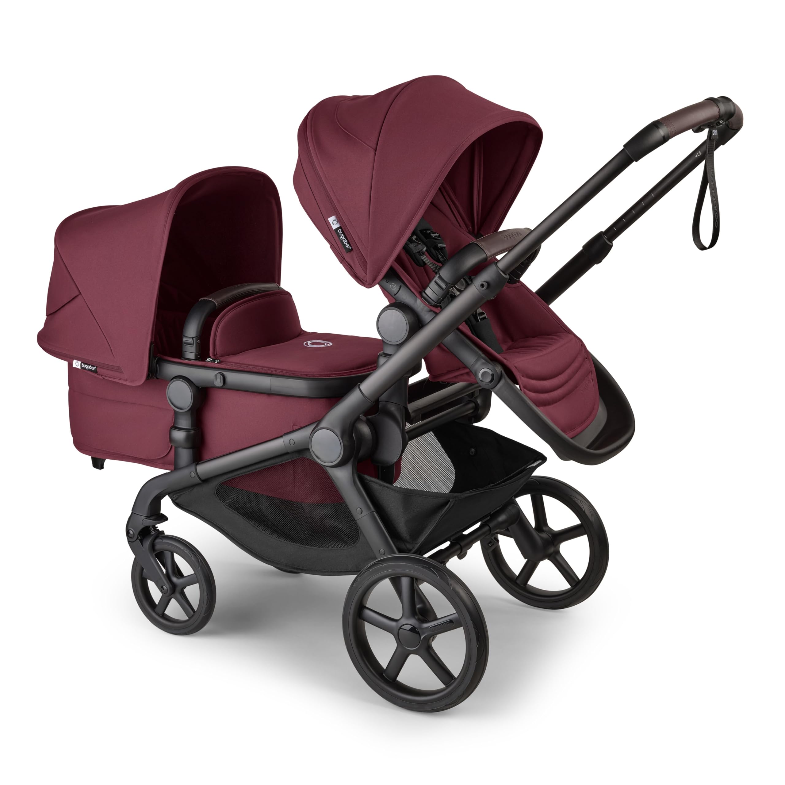Bugaboo Kangaroo sibling seat attachment demonstrates easy quick-install for growing families.