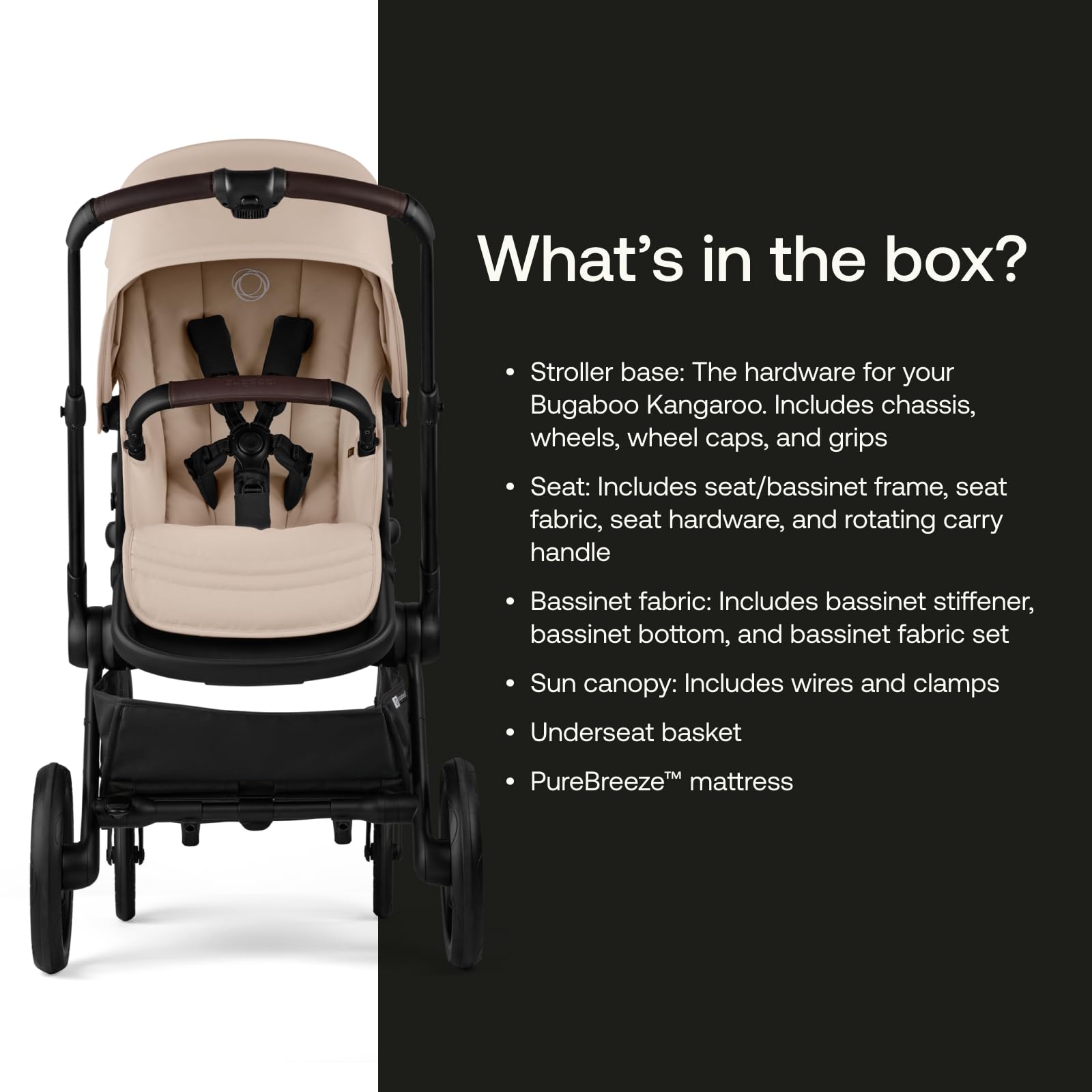 Bugaboo Kangaroo XL bassinet offers comfortable newborn seating