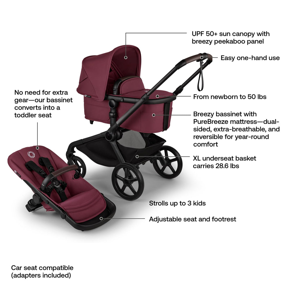 Bugaboo Kangaroo xl-underseat-basket offers ample storage for essentials.