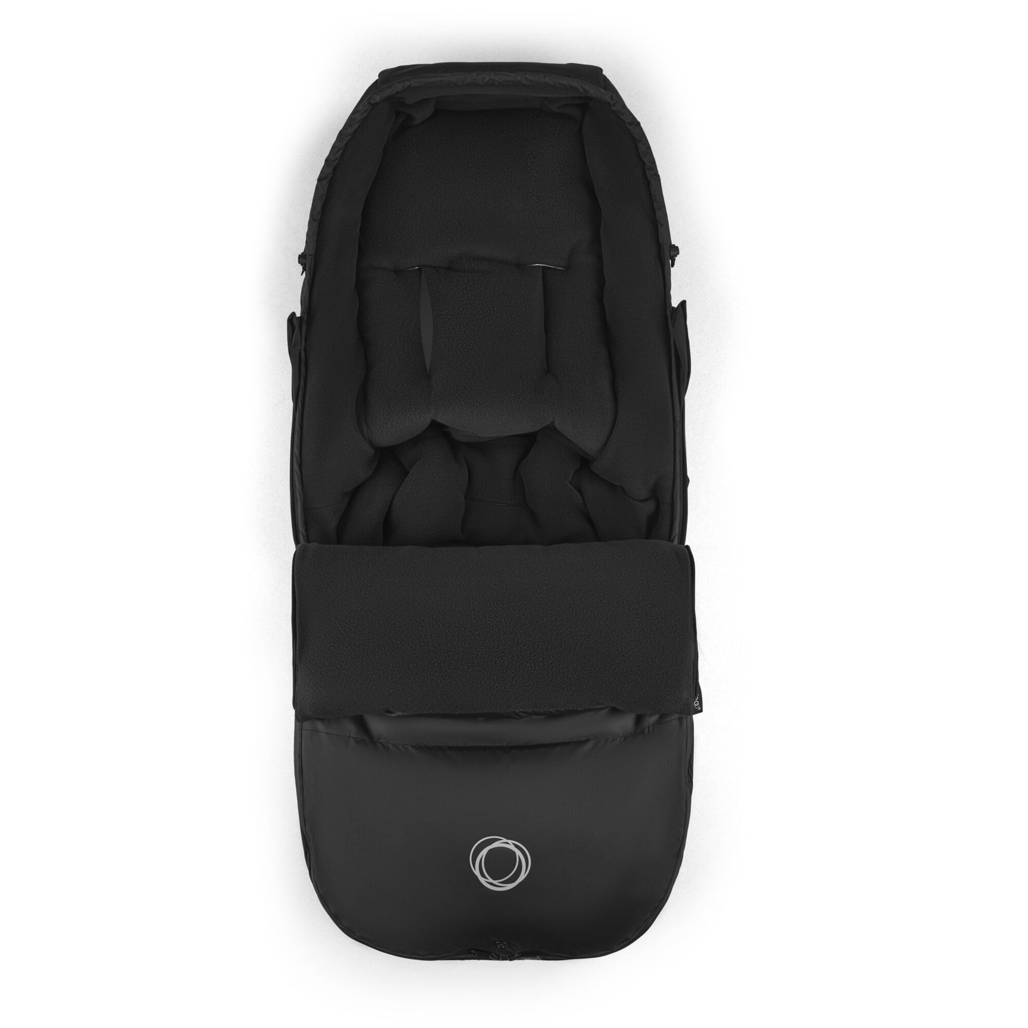 Bugaboo Performance Footmuff reflective details lit for evening visibility.