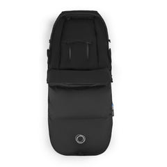Bugaboo Performance Footmuff water-repellent shell with waterproof zipper close-up.