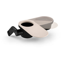 Bugaboo snack tray folds with stroller for easy storage.
