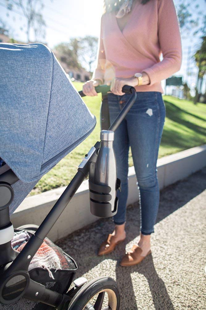 Bugaboo stroller cup holder attached to Bugaboo strollers for hands-free convenience