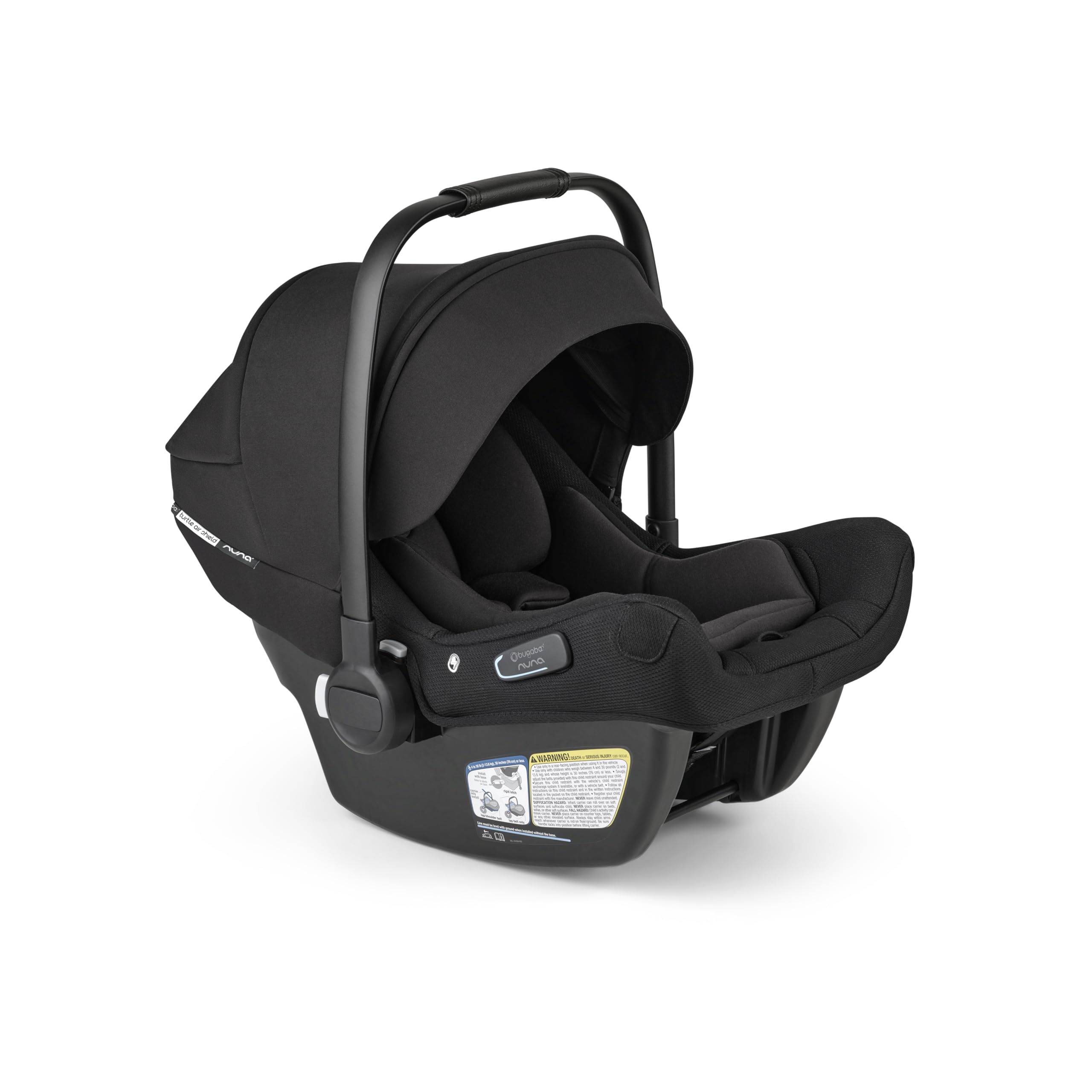 Recline base on the Bugaboo Turtle Air Shield demonstrating four adjustable positions.