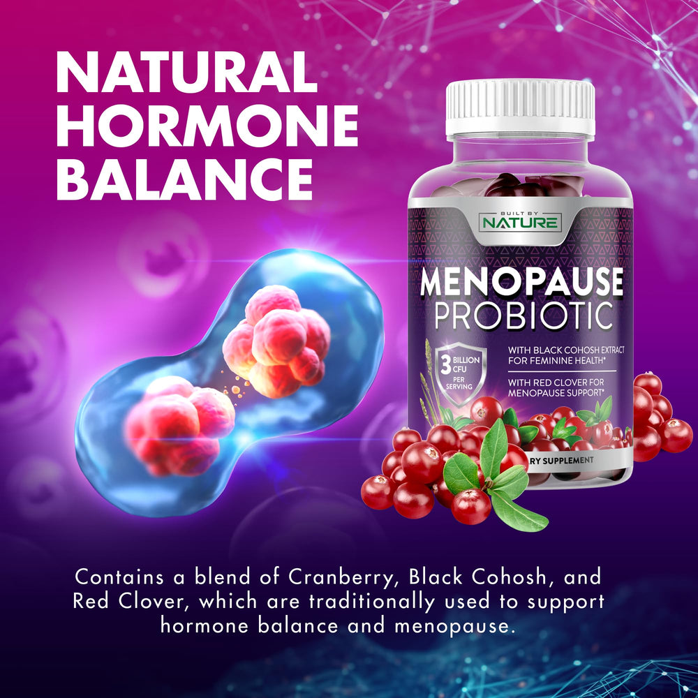 Label highlight features black cohosh and cranberry blend for supportive wellness.
