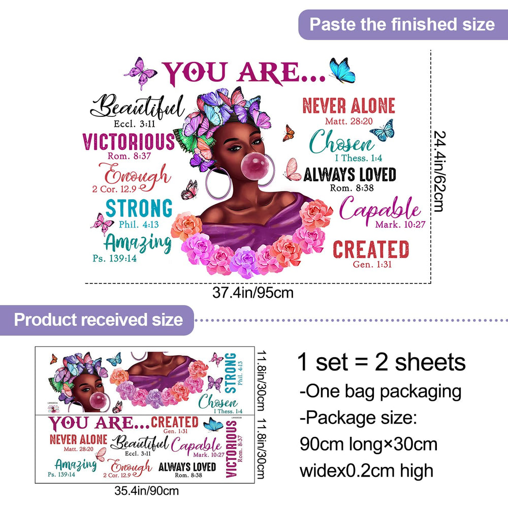 Buiory black girl wall decal, removable decor to brighten girls' rooms.