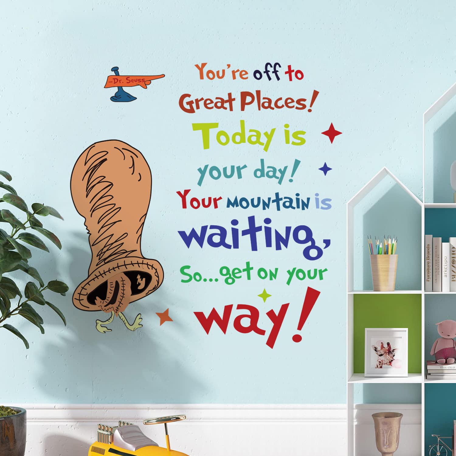 Buiory kids room wall decal is ready to peel for quick DIY display.