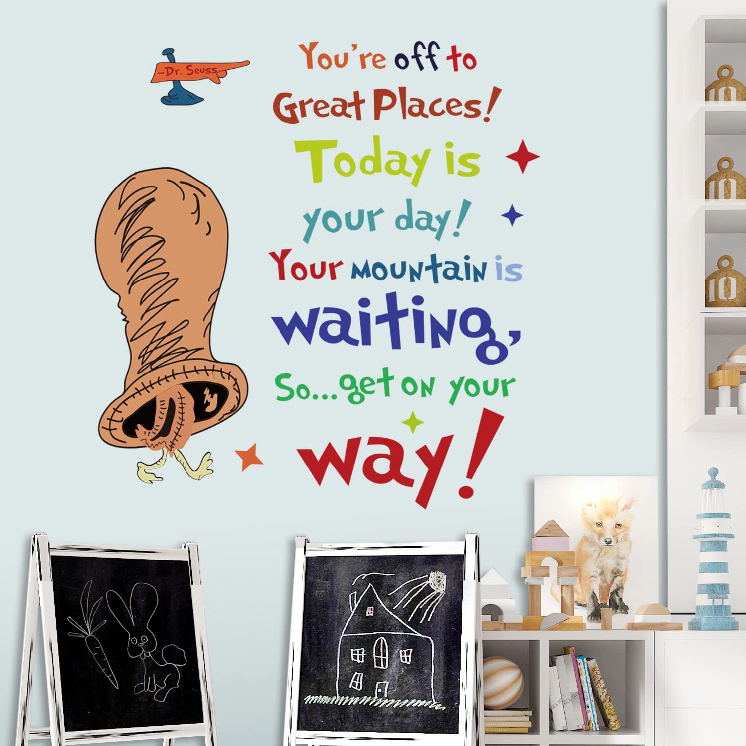Buiory colorful quotes wall decal sheet brightens walls with inspiring messages.