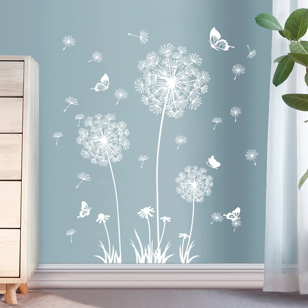 Buiory Dandelion wall decal removable without damage for renter-friendly decor.
