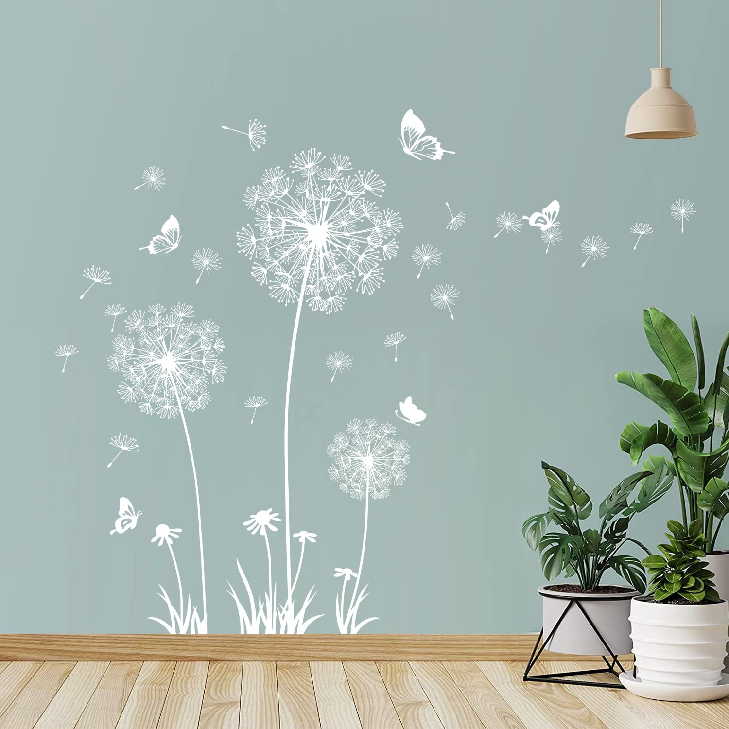Buiory Dandelion wall decal easy peel-and-stick, no tools required.