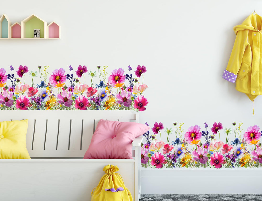 Buiory flower wall stickers brighten living spaces with vibrant, child-friendly floral designs.