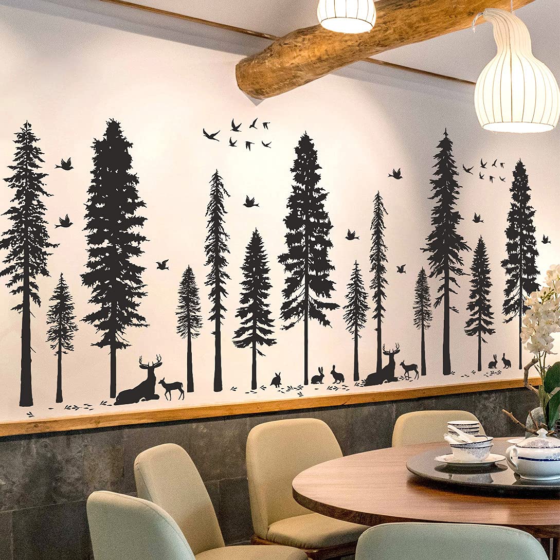 Buiory finished forest decal size 44x67 inches for a full scene.