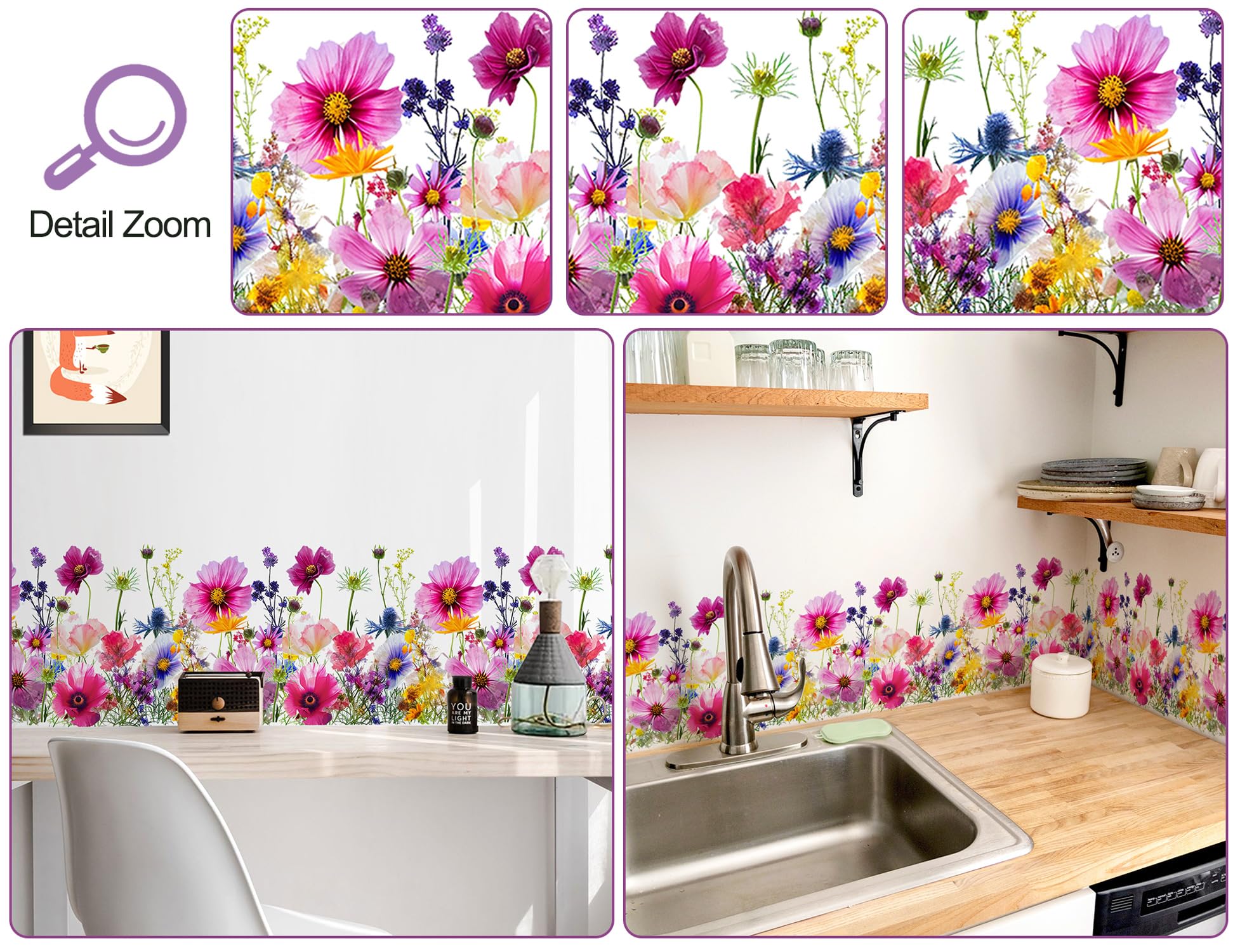 Buiory grass baseboard stickers create a welcoming edge along room surfaces.
