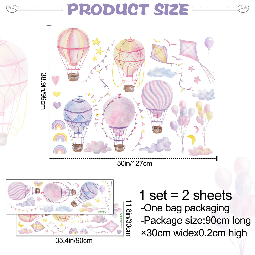 Buiory wall decal featuring clouds and balloons for playful kids room