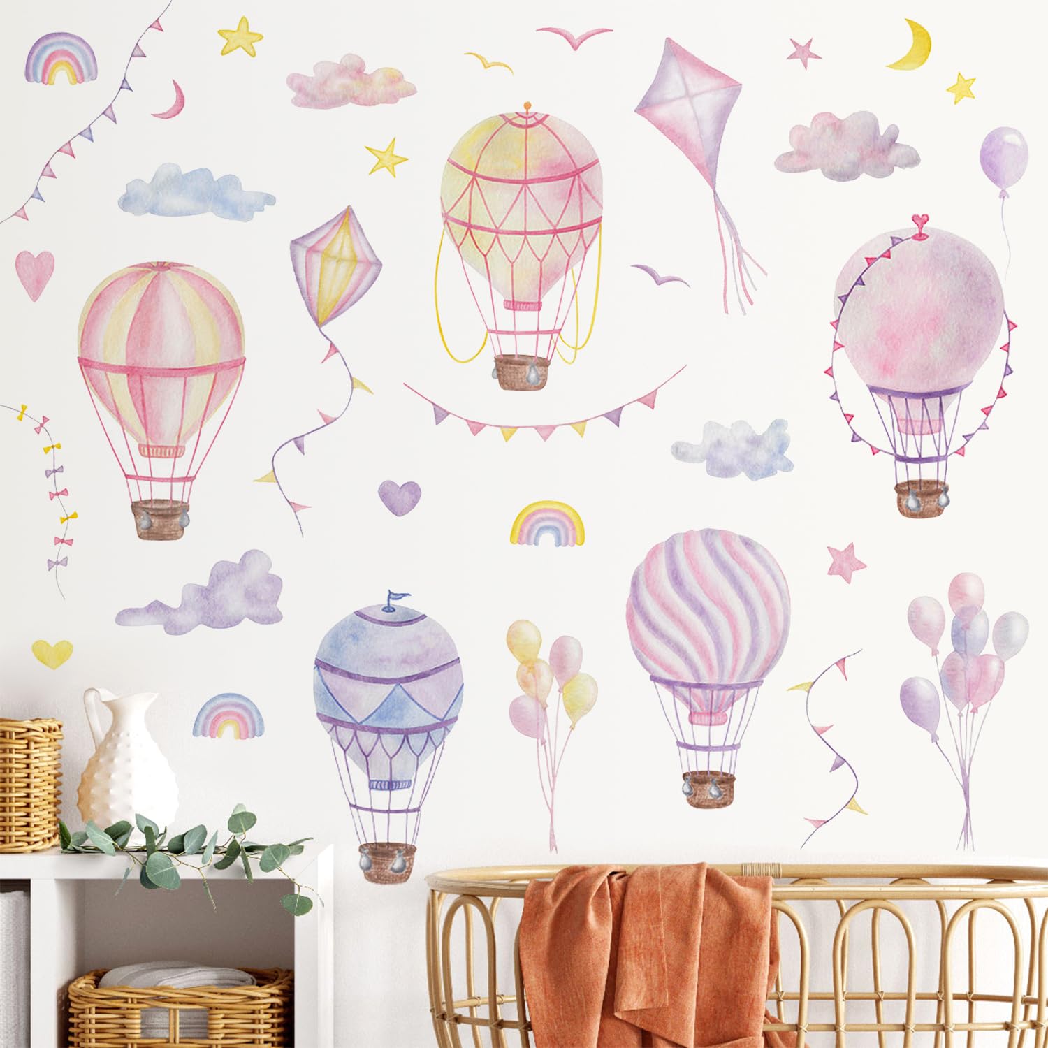 Buiory playroom decor wall sticker set, easy to apply and remove