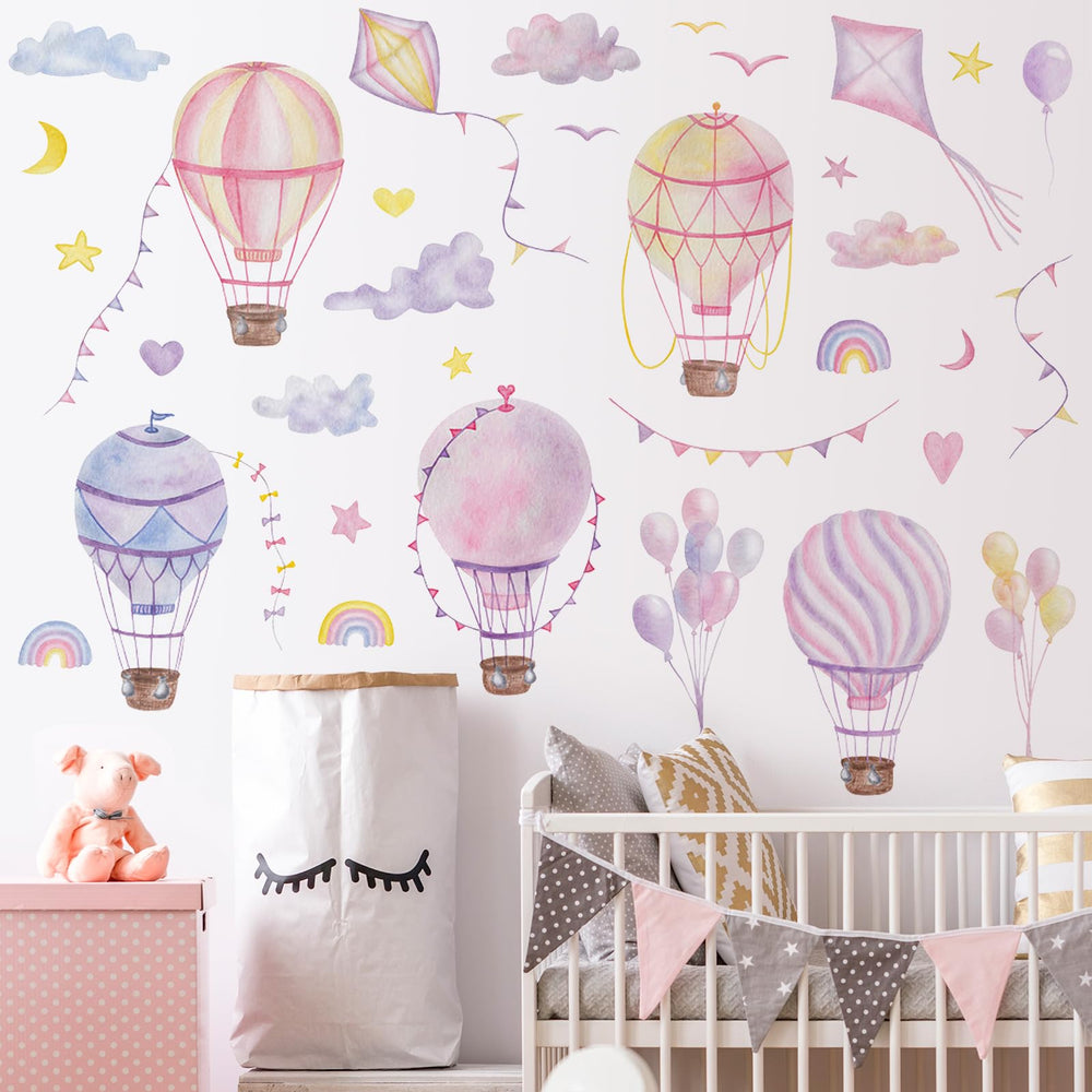 Buiory rainbow kites artwork brightening the baby bedroom wall