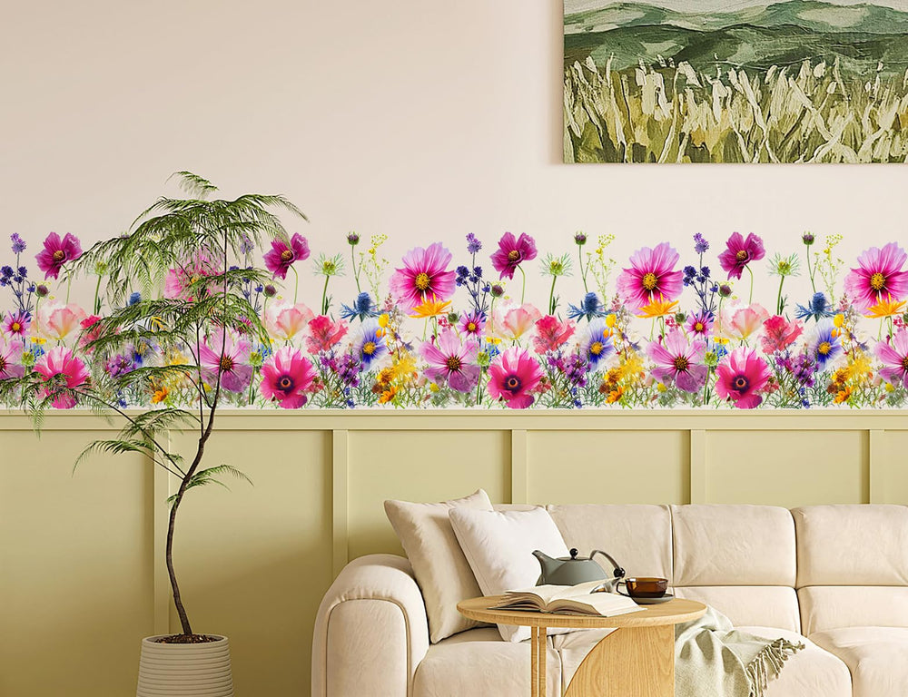 Buiory living room wall decal set provides quick mood uplift and color.