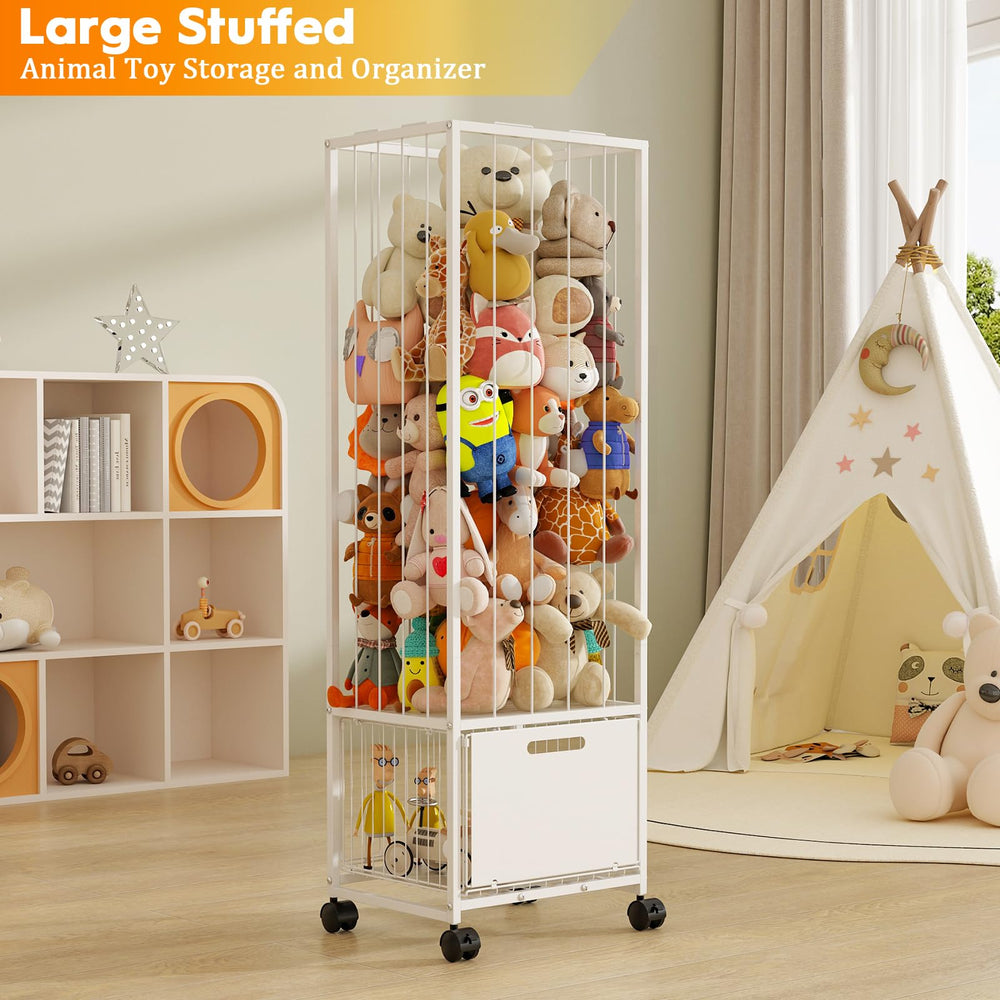 Bukfen storage cage helps keep toys organized while freeing up floor space.