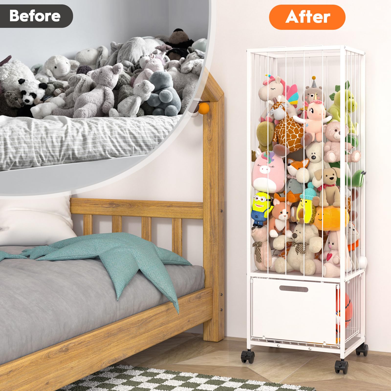 Bukfen white finish complements nurseries, playrooms, and bedrooms with a modern touch.
