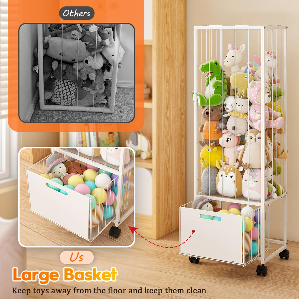 Bukfen carbon steel construction provides sturdy, durable storage that lasts through busy playdates.