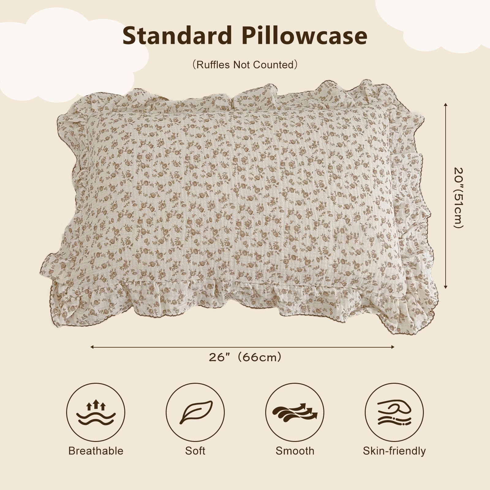 Bulutu pillowcase floral pattern highlights cute camellia and animal designs for kids' room decor.