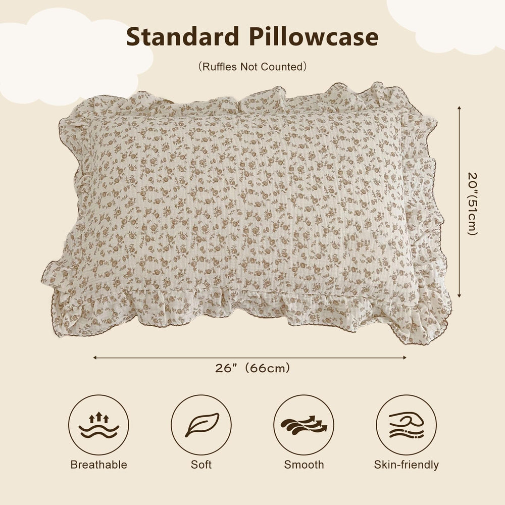 Bulutu pillowcase floral pattern highlights cute camellia and animal designs for kids' room decor.