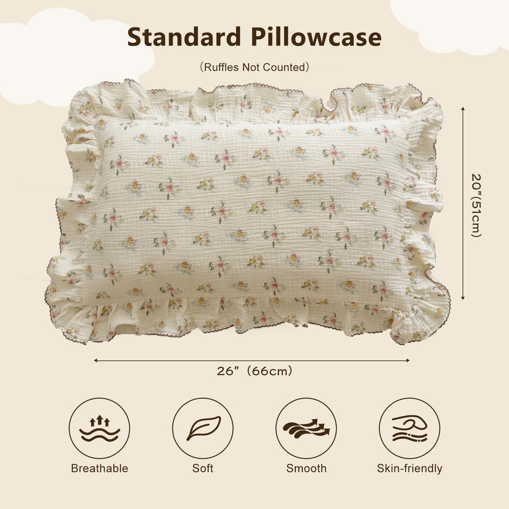 BuLuTu daisy begonia pattern pillowcase adds playful charm to kids' rooms.