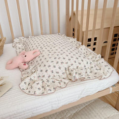 BuLuTu crib pillowcase in pink is soft and breathable.