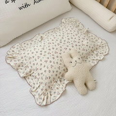 BuLuTu cute floral pillowcase on crib provides soft, skin-friendly comfort.