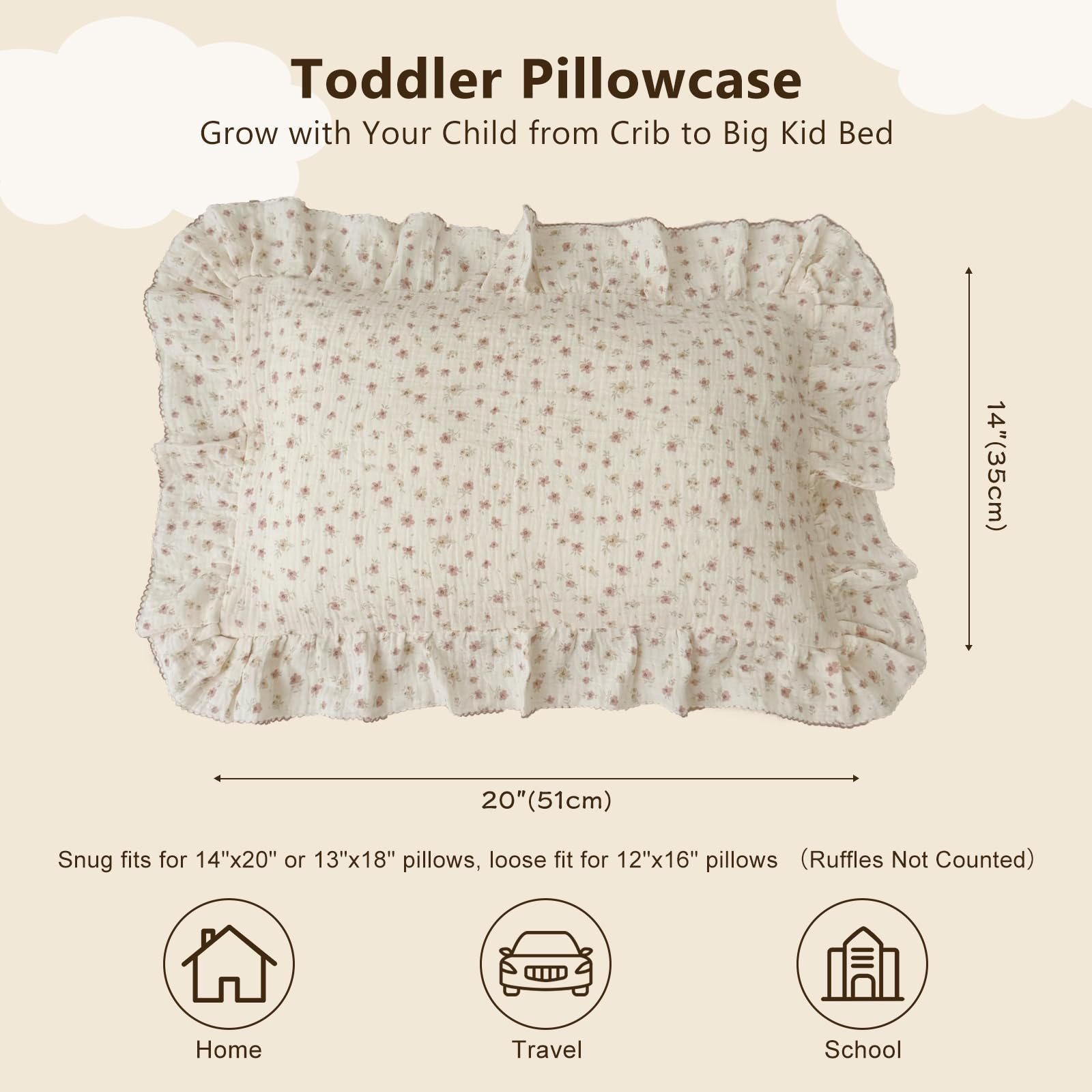 BuLuTu envelope-closure pillowcase keeps inserts secure and easy to replace