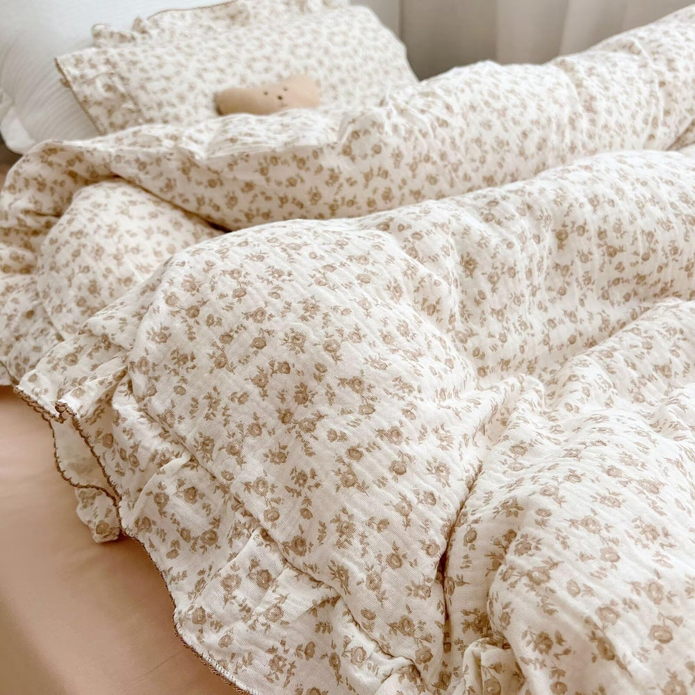 BuLuTu floral ruffles camellia design adds charming vintage-style decor.