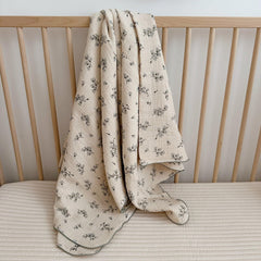 BuLuTu hyacinth pattern muslin blanket for toddlers, breathable year round