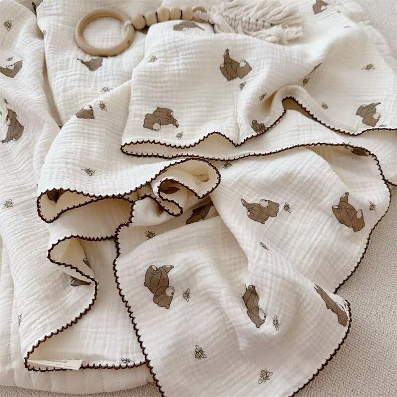 BuLuTu 47x51 muslin blanket provides large coverage for newborns and toddlers