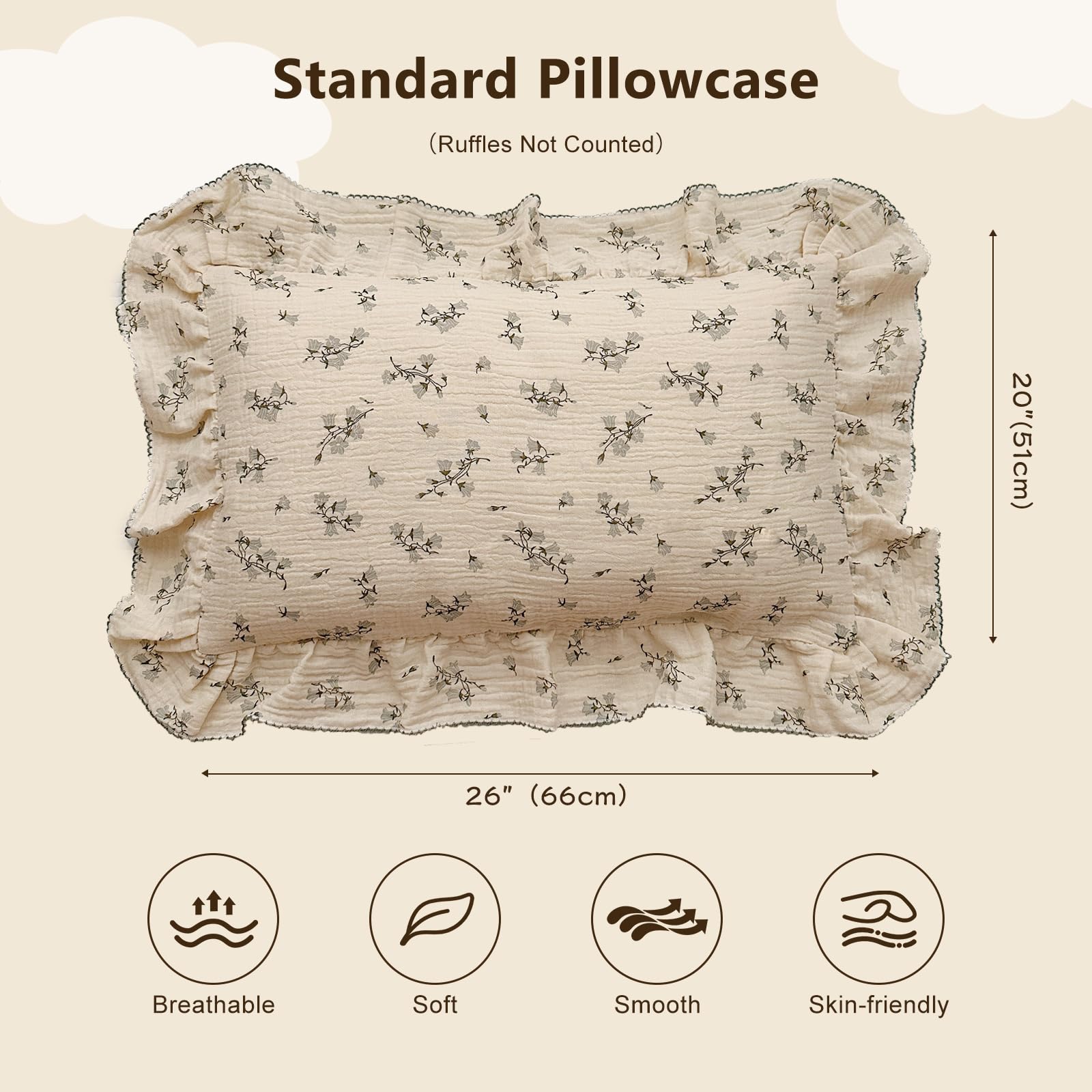 BuLuTu muslin cotton toddler pillowcase provides soft, breathable touch for all seasons.