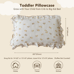 BuLuTu muslin cotton pillowcase offers soft, breathable skin-friendly feel.