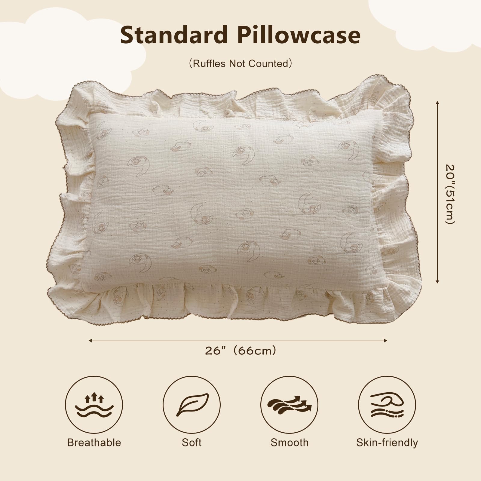 BuLuTu envelope-closure pillowcase keeps pillow neat and secure.