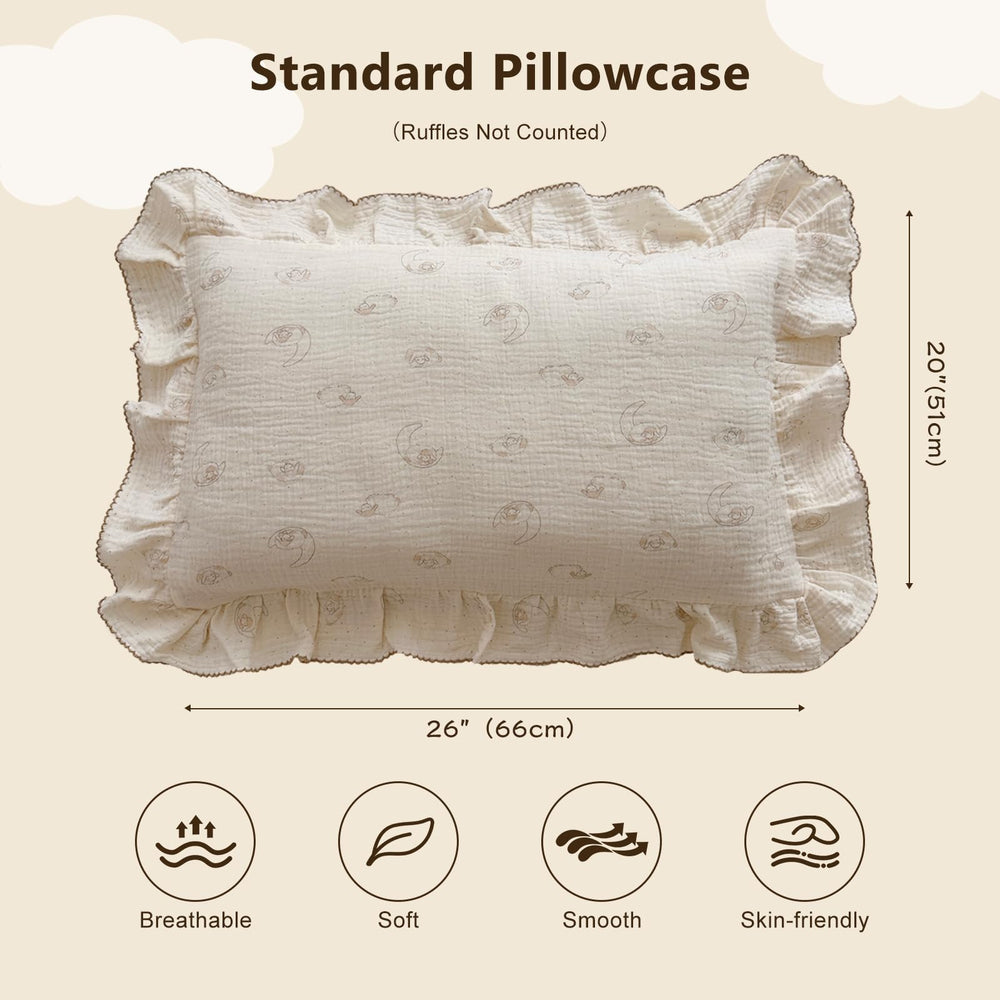 BuLuTu envelope-closure pillowcase keeps pillow neat and secure.