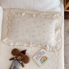 BuLuTu sheep-pattern muslin pillowcase for gentle rest and nursery decor.