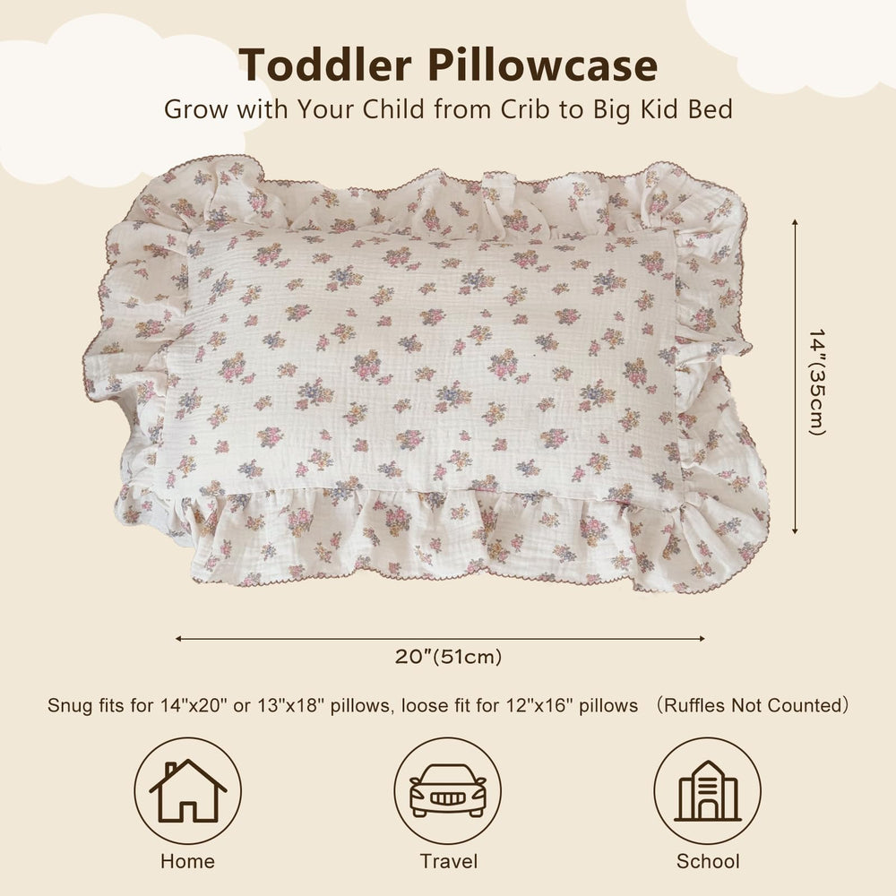 BuLuTu muslin pillowcase, soft and breathable, gentle on delicate skin.