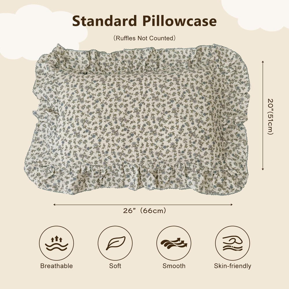 BuLuTu muslin pillowcase close-up showing breathable fabric for comfortable sleep.