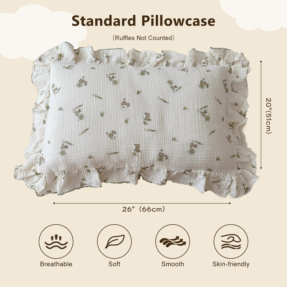 BuLuTu envelope-closure pillowcase on crib setup for easy insert