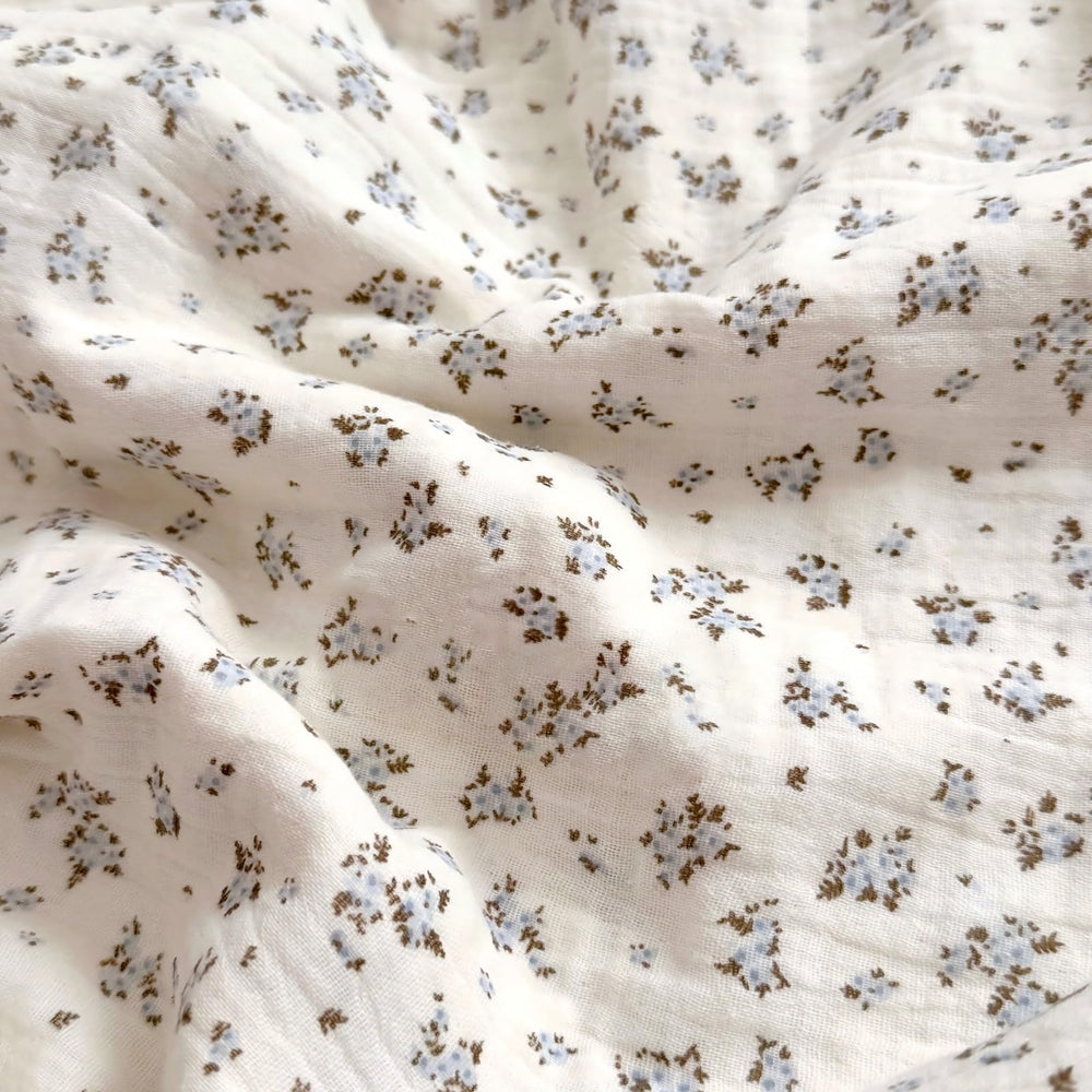 BuLuTu nursery decor blue floral pillow cover for boys and girls.
