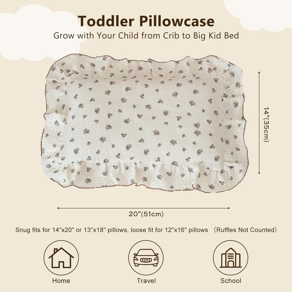 BuLuTu pansy floral dot pillowcase adds charming nursery decor and comfort.