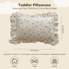 BuLuTu primrose pattern close-up highlighting soft muslin fabric and kid-friendly design